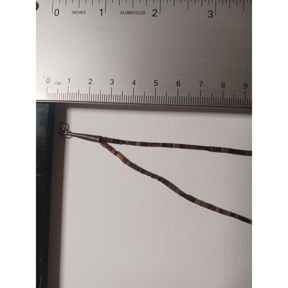 Zuni Fetish Heishi Two Stranded Multi-stone Necklace Black Bear Pendant Vintage - Picture 10 of 16